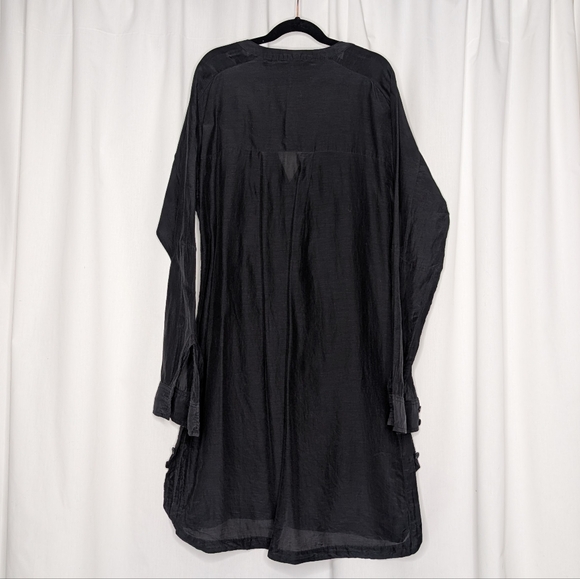 Athleta Navy Beach Swim Cover Up Tunic Button Down Shirt - Picture 6 of 7